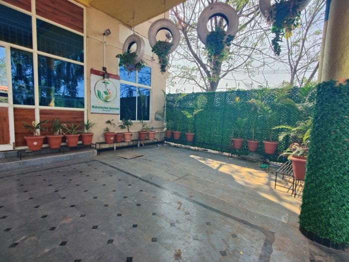 Landscaped courtyard within the campus